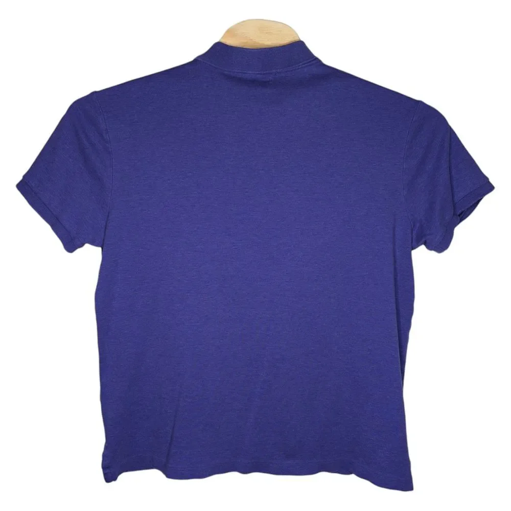 Polo Ralph Lauren Mens XL Custom Slim Fit Purple‎ Shirt Green Logo Short Sleeve